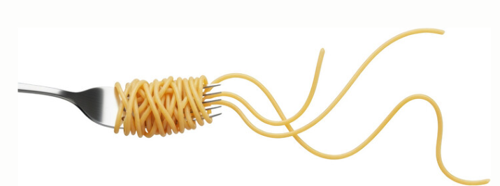 Fork with spaghetti